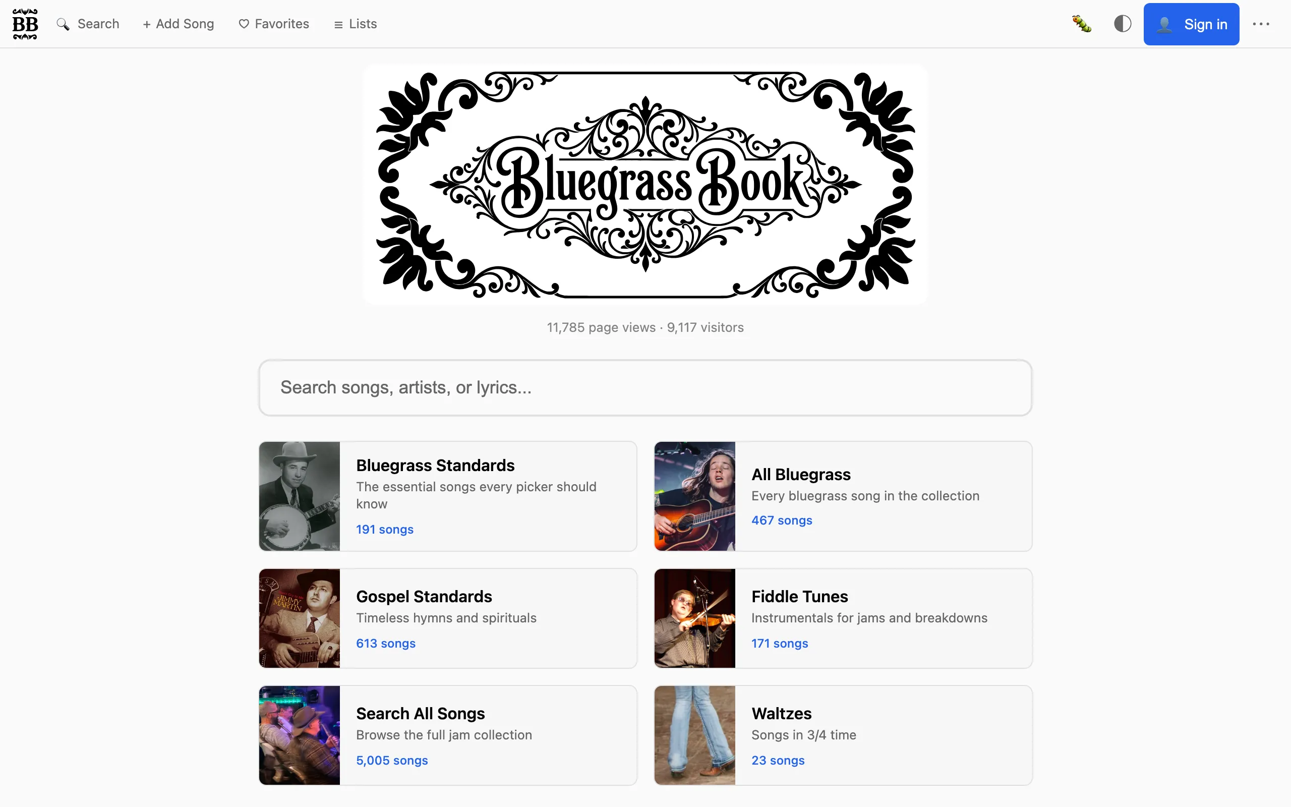 The new homepage: banner, search, collections